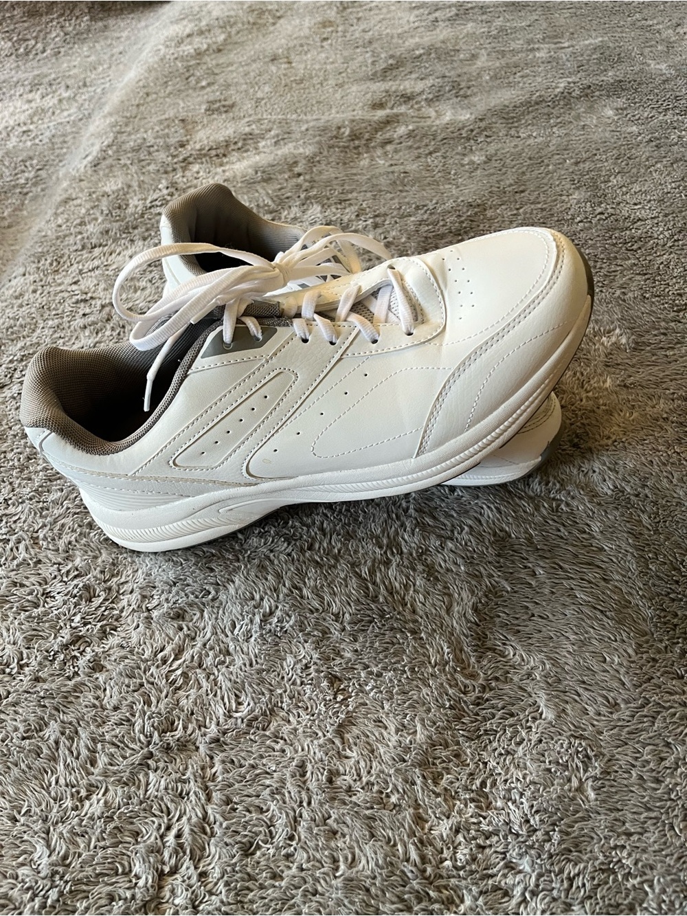 Athletic Works Men's White Lace-Up Memory Foam Sneakers
